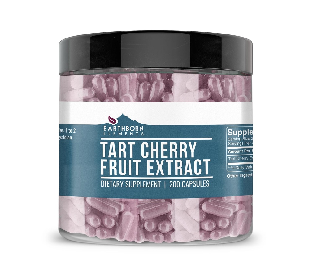 Elementos terrestres Tart Cherry Extracto 200 cápsulas, Puro " Undiluido, No aditivos