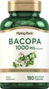 Piping Rock Bacopa Monnieri Suplemento 1000mg Silencio 180 Capsules Silencio Herbal Extract SilencioNon-GMO &amp; Gluten Gratis
