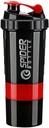 5 En 1 Botella Protein Shaker - Serie Profesional Botella de Shaker para Protein Shakes y Pre Workout Gimnasio Botella,Con Powder Almacenamiento,Pill Tray,Mixing Ball,Shakes Cup (red)