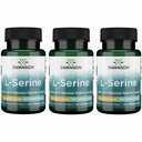 Swanson Ajipure L-Serine - Suplemento Aminoácidos Apoyo a la Salud del Cerebro " Función del sistema nervioso - Fórmula Natural Promoción Función Cognitiva - (60 cápsulas vegetales, 500 mg cada uno) (3 Pack)
