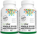 Multivital de alimentos integrales vegetales - Multivitaminas con 42 Superalimentos vegetales crudos y frutas Vitaminas Energía de la Tierra Frutas y verduras Suplemento Frutas Puras y Suplementos vegetales - 180 Tabletas