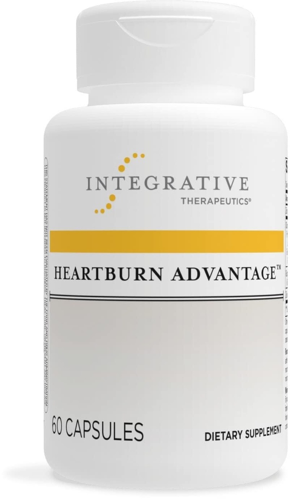 Terapéutica Integrativa Heartburn Advantage - Asistencia para la acidez ocasional del corazón, Bloating " Nausea* - Digestive " GI Health Support Supplement- Gluten-Free " Dairy-Free - 60 cápsulas (60 piezas)
