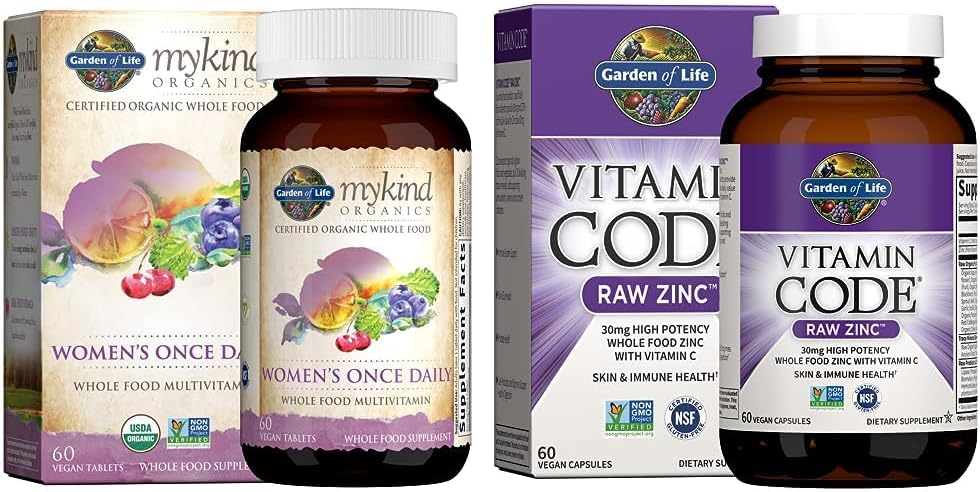 Jardín de la vida Multivitamina y Zinc Suplemento Bundle (2 artículos)