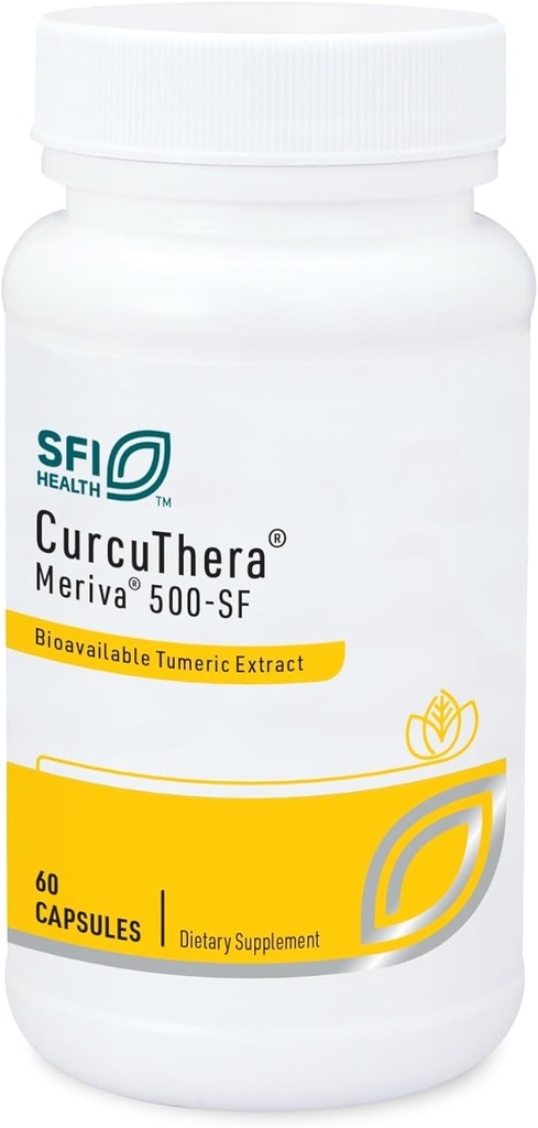 Klaire Labs SFI Health CurcuThera - 500 Milligrams Meriva Curcumin Complex with 29x Higher Bioavailability & Patented Phytosome Delivery Technology, Hypoallergenic, Vegan (60 Capsules)