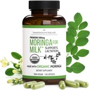 Suplemento de lactancia - Cápsulas de Moringa Orgánica para la lactancia materna Apoyo para Aumentar el suministro de leche materna (120 ct) Pólvora de hoja de malunggay pura para la producción de leche