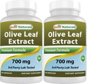 Mejores Naturales 2 Pack Olive Leaf Extracto 700mg 90 cápsulas (Total 180 cápsulas)