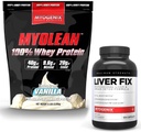 Myogenix Liver Support Suplemento &amp; Myolean Vanilla Whey Protein – Advanced Liver Health &amp; Muscle Recovery con 40g High-Protein Whey – Support Detox, Growth & Performance