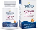 Naturales nórdicos Vitamina D3 + K2, Sabor de naranja - 60 Gels suaves - Soporte sinérgico para huesos, función inmune &amp; equilibrio de calcio - No GMO - 60 Servimientos