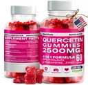 Quercetin Gummies - 2500MG con Bromelain, L-Theanine & Zinc Vegan Immune Support Suplemento para niños y adultos - Alivio de la alergia " Salud pulmonar