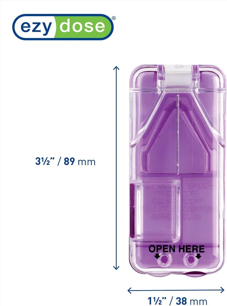 Cutter y Splitter de Dosis Ezy con dispensador, pastillas de corte, vitaminas, tabletas, hoja de acero inoxidable, tamaño de viaje, colores mayo Vary (Pack of 2)