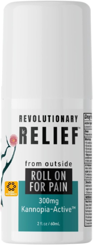 Instant Pain Relief Roll-On with 4% Lidocaine・230400mg Hemp Extract (=300mg KannopiaActive)・Post Surgery & Injury Support・Arnica・Doctor Recommended for Nerve・Joint・Sciatic Health