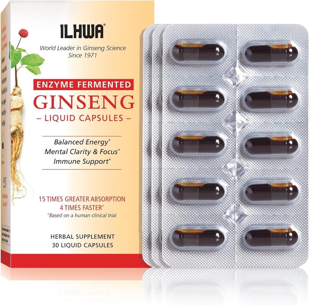 ILHWA Enzyme Fermented Ginseng, 30 liquid capsules