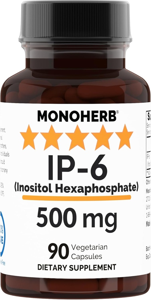 MONOHERB IP-6 Inositol Hexaphosphate 500 mg por cápsula - 90 cápsulas Veg