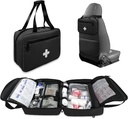 First Aid Bag Empty, Compact and Portable Medical Supplies Organizer with Multiple Compartments, Emergency Trauma Bag for Travel, Camping, Hiking, Car, Travel and Home Use, Black(Bag Only)
