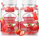 softbear Berberine con Ceylon Cinnamon Gummies Organic Berberine HCL 1500mg para Metabolismo Immune Health Suplementos de Berberina Libre de Azúcar Flavored 120 Conde