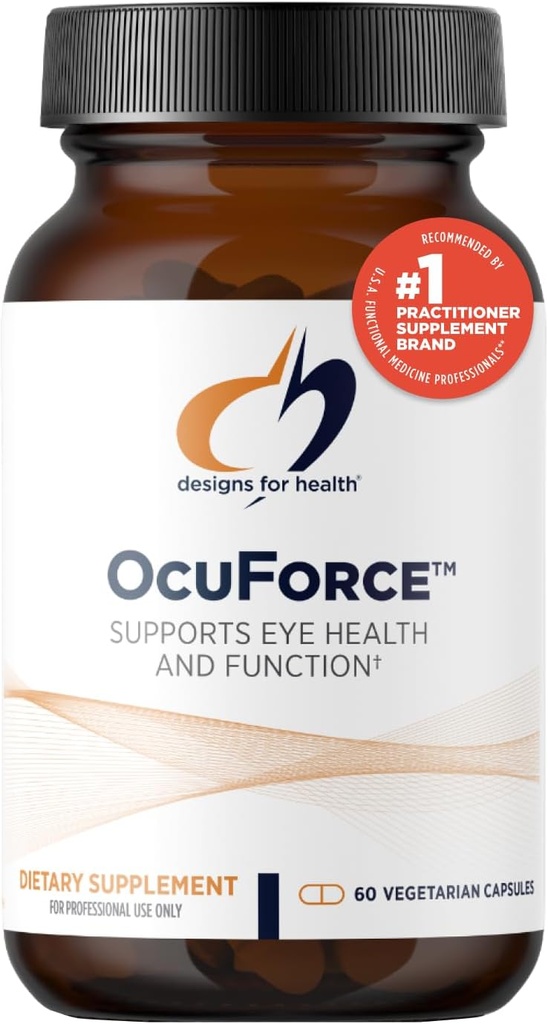 Designs for Health OcuForce - Eye Health Support Supplement - Lutein, Zeaxanthin, Carotenoids, Zinc, Taurine + Vitamins (60 Capsules)