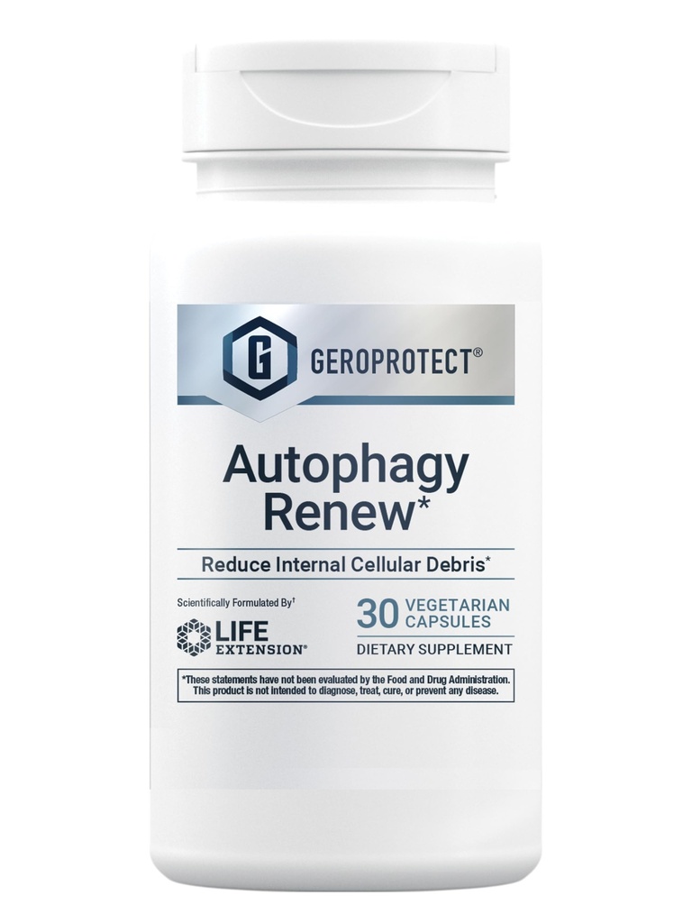 Extensión de vida GEROPROTECT® Autophagy Renew, Luteolin, piperlongumine, Cellular Health Support, Healthy Aging, Gluten-Free, Non-GMO, Vegetarian, 30 Capsules