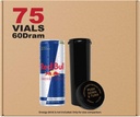 W Gallery 75 Black 60 Dram Reversible Cap - Airtight Smell Proof Vials - Plastic Medical Grade Prescription Bottles for Pills Herbs Flowers Supplements, Bulk Pack, Not Glass Jars