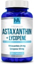 Astaxanthin y Lycopene Suplemento ← Lycopene 50mg Plus Astaxanthin 24mg Carotenoides Suplemento para la atención de la piel de bronce Visión &amp; Apoyo a la salud del corazón ← Vegan " Non-GMO (100 cápsulas vegetarianas)