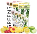 Clean Simple Eats Greens Variedad 10 Pack, Greens Powder Mix, Empaquetado con Superfoods Chlorella & Spirulina, Incluye 5 sabores deliciosos: Peachy, Green Apple, Raspberry Lemonade, Sweet Lemon &amp; Tropical