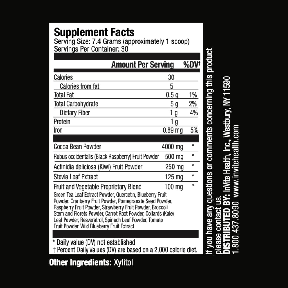 Invitar Salud Cocoa Hx® - Apoyo Circulación, Energía y Metabolismo - Advanced Vegan Superfood Supplement - 30 Servings(2-Pack)