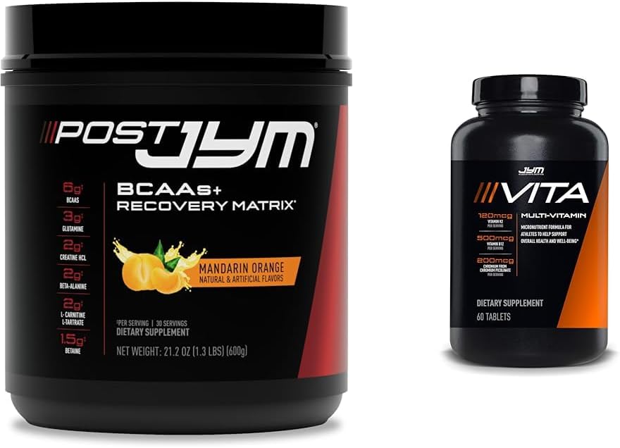 Post JYM Active Matrix Post-Workout with BCAAs, Glutamine &amp; More + Vita JYM Sports Multivitamin para atletas, 60 Tablets