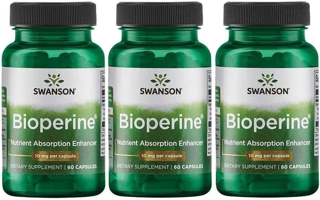 Swanson Bioperine 10 mg 60 cápsulas (3 Pack)