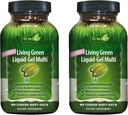 Irwin Naturals Mujeres Viviendo Verde Líquido-Gel Multi - 120 Líquido Soft-Gels, Pack de 2 - Incluye 70 Nutrientes Esenciales, Vitaminas & Minerales - 80 Servimientos Totales