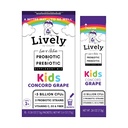Lively (by GoLive) KIDS CONCORD GRAPE Synbiotic (Probióticos + Prebióticos); 5 Strains Clínicas; +5 Billion CFUs. Probióticos " Prebióticos KIDS para la digestión, metabolismo, inmunidad. (10 Packs)