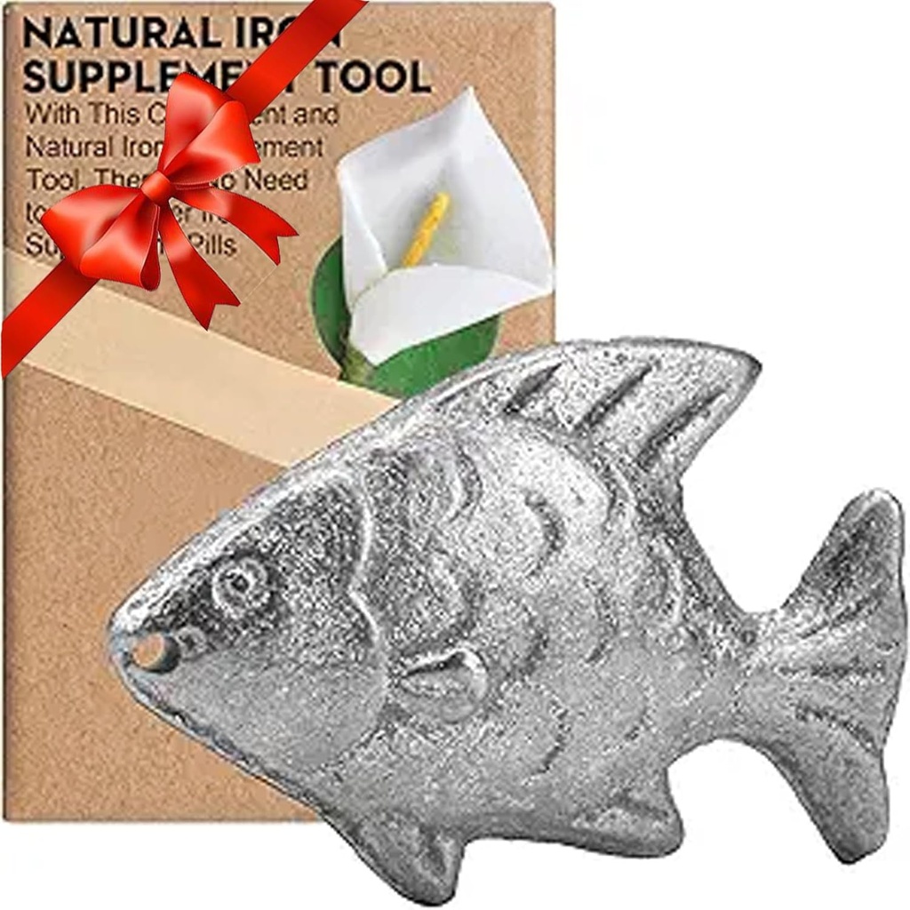 Herramienta de cocción de pescado de hierro para añadir suplemento original de hierro de alimentos y agua, herramienta de suplemento de hierro para los vegetarianos de deficiencia de hierro, mujeres embarazadas y niños