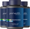 ProHealth Ergothioneine 5X Strength. 25mg Dose de investigación clínica. Suplemento natural de hongos Aminoácidos para mejorar la cognición, la salud cardíaca. Vitamina de Longevidad. 25 mg/Serving, 30 Actuaciones (3 Pack)