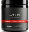 Toniiq Ultra High Purity Alpha GPC Capsules - 600 mg de Fórmula concentrada - 90%+ Nootropic altamente purificado y biodisponible - 120 capsules Alpha GPC Suplemento