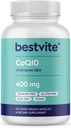 BestVITE Coenzyme CoQ10 400mg (120 cápsulas vegetarianas) Naturalmente fermentado - No Stearates - Vegan - Gluten Gratis - No GMO