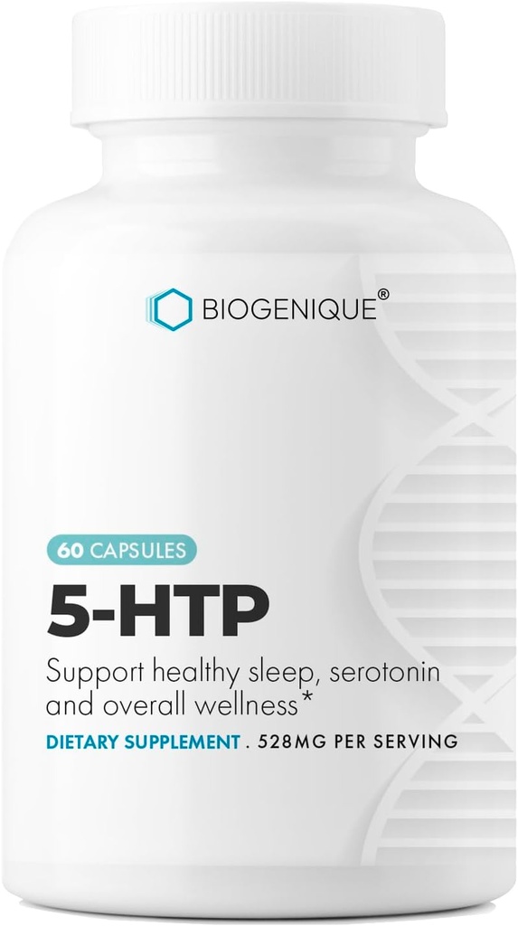5-HTP (5-hidroxitryptofan) 200 mg, Mood Enhancer y Neurotransmisor Soporte* 60 cápsulas 5htp Griffonia Simplicifolia - Made in USA