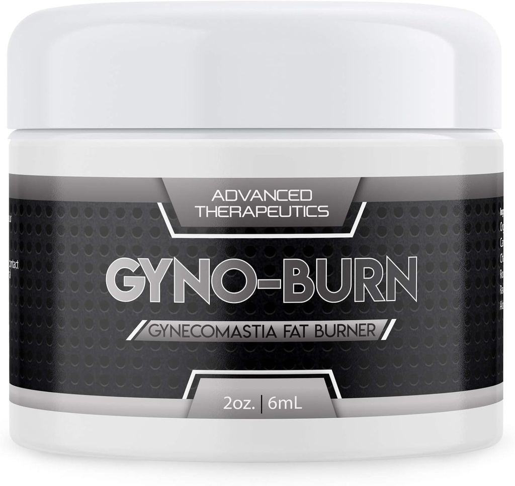 Gyno Burn Gynecomastia Cream New 4 Ounce Jar. Burn Stubborn Chest Fat and Firm up Your Pecs. Fat Burner Cream Works for Men and Women