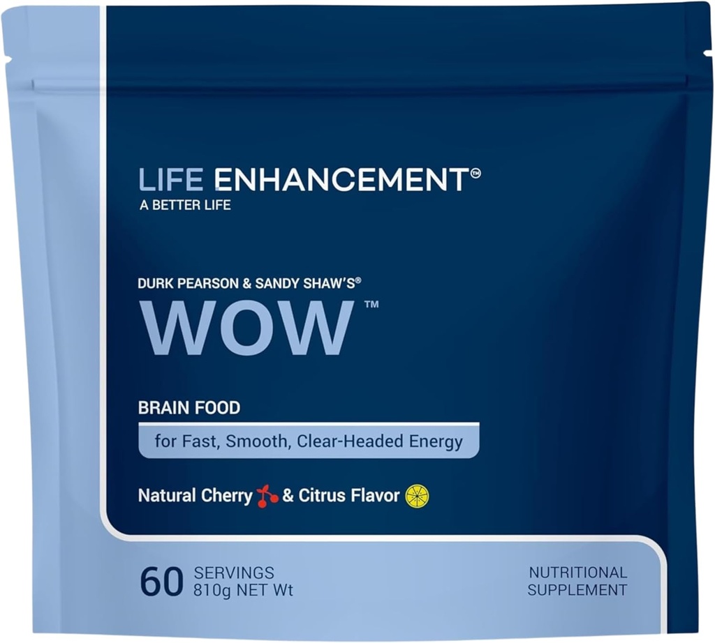Enhancement de vida Wow bebida Polvo con B12, Niacina, Caffeine, Taurina, Fenilalanina, Vitamina C, &amp; Más Multivitamina - Anti envejecimiento Polvo con cerebro de bajo nivel - 60 serviendo