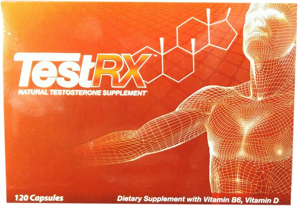 TESTRX Natural Testosterone Suplemento - 120 cápsulas