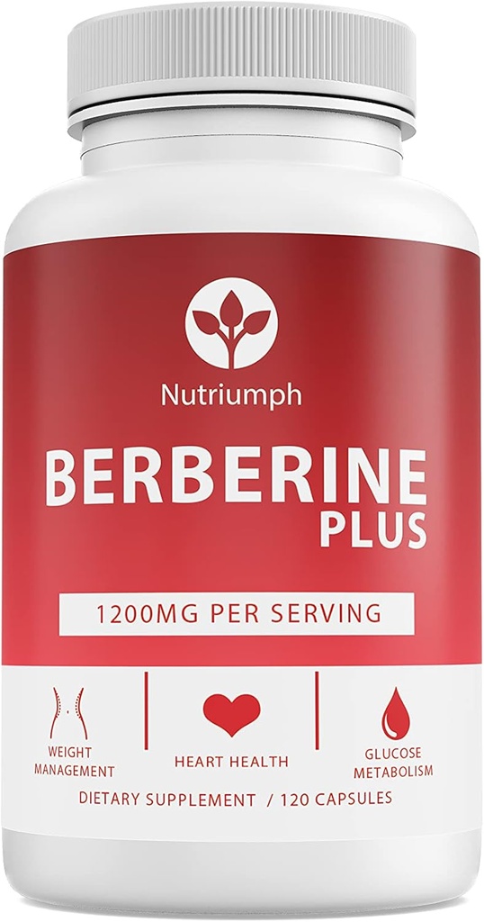 Berberine Plus 1200mg con la jalea real – Apoya la gestión del peso, la salud del corazón y el metabolismo del glucosa – 120 cápsulas veganos – No GMO, Hecho en EE.UU.