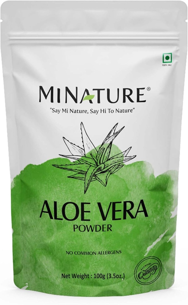 Mi Nature 100% Aloevera Powder (Aloe Barbadenis) 100g (3,5 oz) sometida Pure Aloe Vera Leaf Powder ← DIY for Skin, Health &amp; Hair