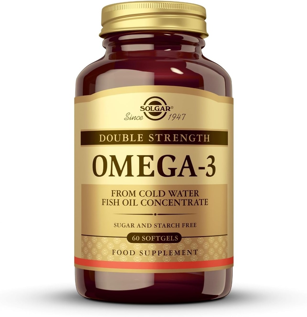 Solgar Doble Fuerza Omega 3 700 mg - 60 Softgels - Incluye 600 mg EPA & DHA - No GMO, Gluten Gratis - 60 Serviciones