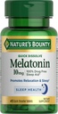 Bounty Melatonin, 100% Drug Free Sleep Aid, Dietary Supplement, Promotes Relaxation and Sleep Health, 10mg, 45 Quick Dissolve Tablets
