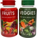 Suplemento completo de alimentos Frutas " verduras "  sobre todo suplemento alimenticio con frutas y verduras superalimentadas para mujeres, hombres y niños — 90 cápsulas de frutas, 90 cápsulas de verduras (Pack of 2)