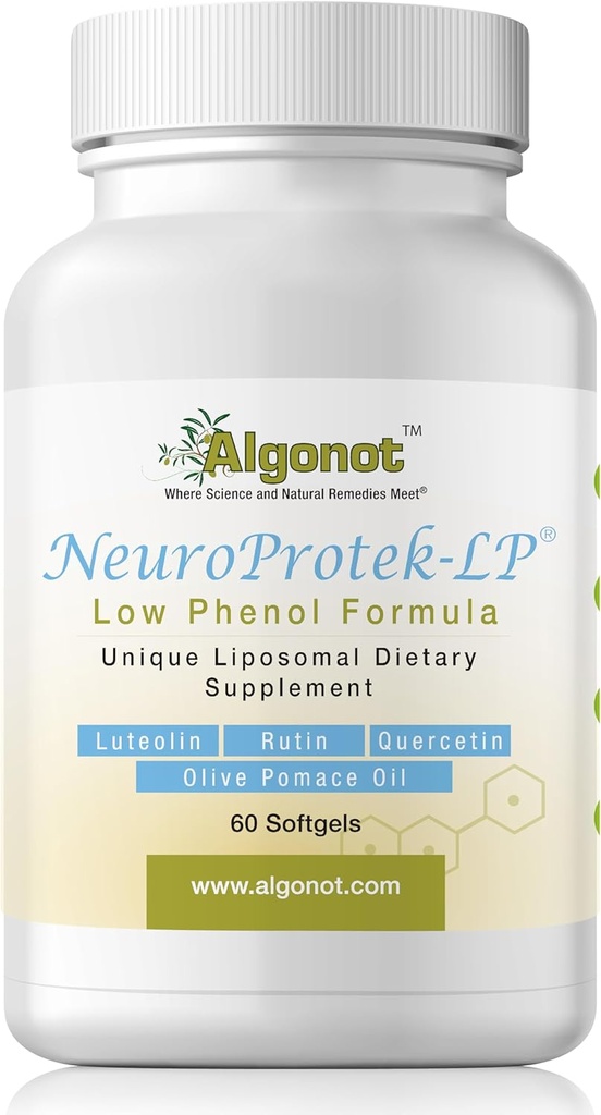 NeuroProtek Low Phenol - 60 geles blandos Combinación patentada exclusiva de Luteolina y otros Flavinoides en aceite de oliva Pomace con EVOO
