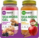 Sea Moss Gel Organic Raw (Bundle of 2 Jars 24oz) Apple Cinnamon y Elderberry Ginger Wildсrafted Gold Sea Moss Gel de Santa Lucía ← 92 Vitaminas y Minerales  Pure Raw+No-GMO ← Vegan Superfood