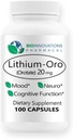 Lithium Oro 20 mg, Supports Healthy Mood Emotional Wellness, Behavior, and Memory. Bioavailable, 100 Caps (Elemental Lithium Orotate)