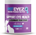 Pet Eyez Vitamin Powder para Mascotas - Soportes Eye Health & reduces Tear Stain Buildup - 100% Natural Food Topper for Dogs & Cats with Superfoods, Antioxidants & Nutrients - Chicken Flavor - 120 Scoops