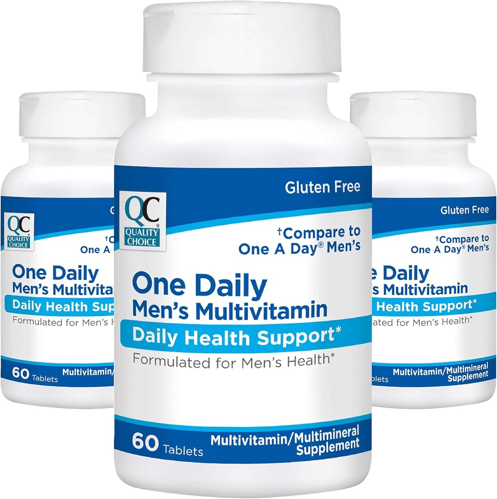 Selección de Calidad Mens One Daily Multivitamínico con Vitaminas A C D E B (1, 2, &6) y Suplementos Minerales en 60 Botellas Cuenta (3 Pack)