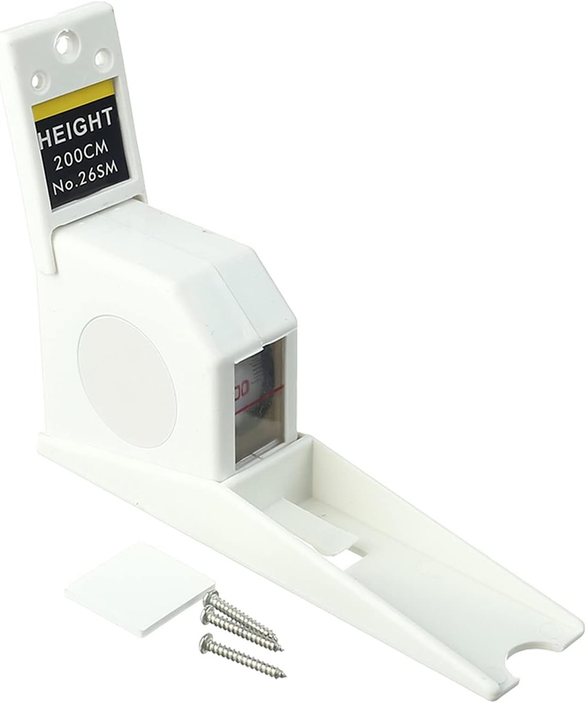 Utoolmart 200cm Medidor de altura Muro blanco montado Altura Medidor Crecimiento Regla CM Metric 1pcs