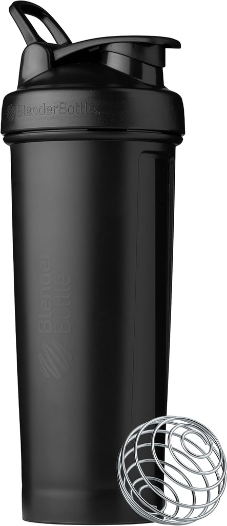 BlenderBottle Classic V2 Shaker Bottle Perfect para Protein Shakes y Pre Workout, 32-Once, Negro