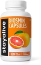 ALIVE Pure Diosmin Complex 1000mg Fórmula, 120 cápsulas, Citrus Bioflavonoids Rich Fruit Extract, 2 Month Supply, 100% Vegetariano, No GMO &amp; Gluten Free Diosmin Supplement